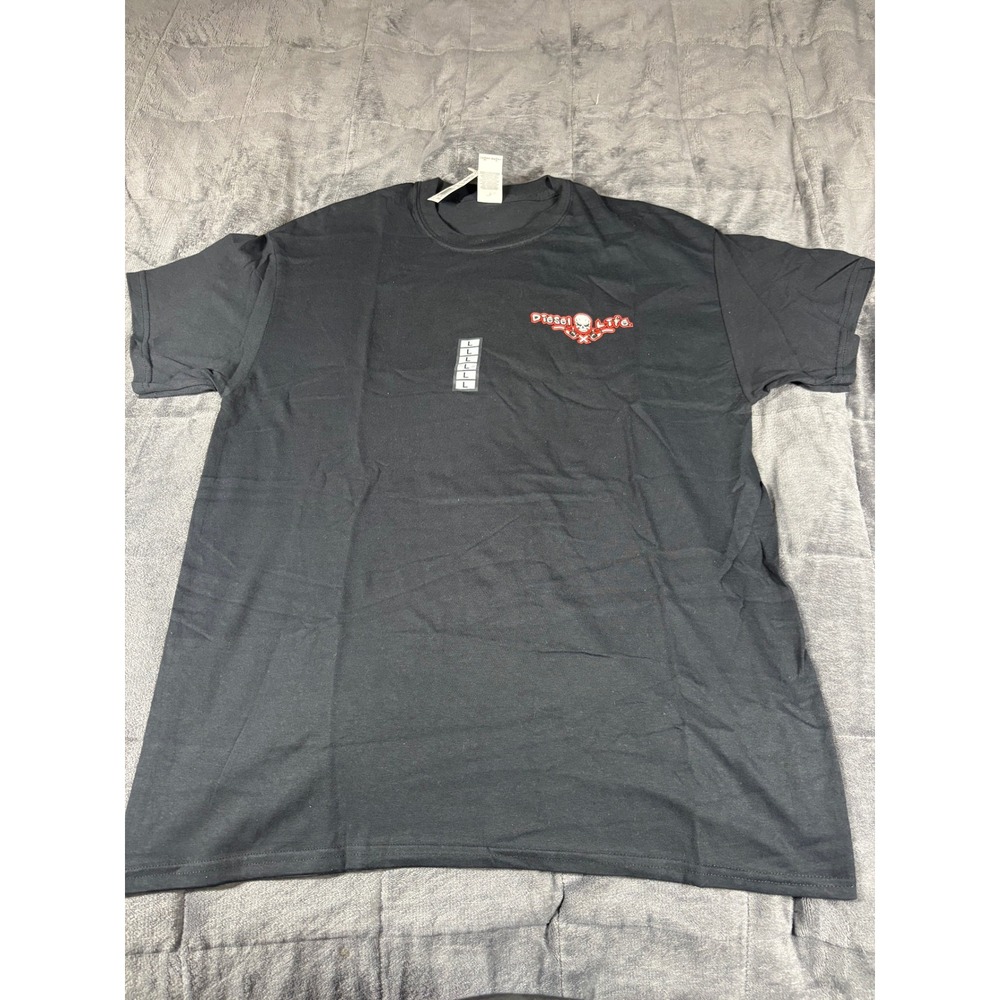 Diesel Life Mens Skull Graphic T-Shirt Black Heavy Cotton Crew Neck Large NEW
